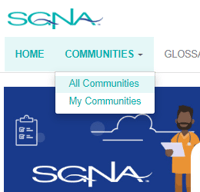 SGNA Communities Menu