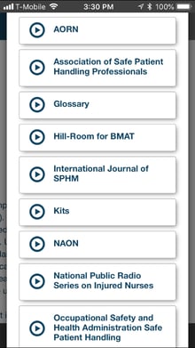 Safe Patient Handling app resources