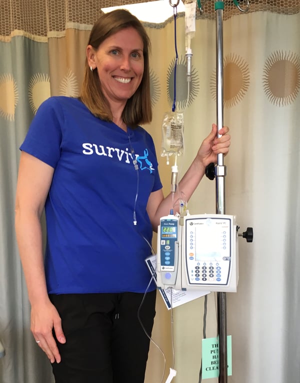 Stacy Hurt, survivor, in chemotherapy